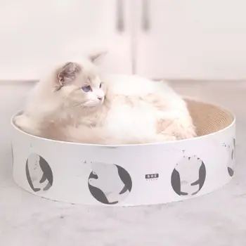 

Interactive Round Cat Scratching Pad Corrugated Cardboard Lounge Bed Kitten Scratcher Post Resting Grinding Nails Toys