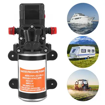 

12V DC 5A Self Priming Water Pump PVC shell 4.9L/min 1.3GPM 100Psi High Pressure Diaphragm for Wash Automatic Pressure Switch