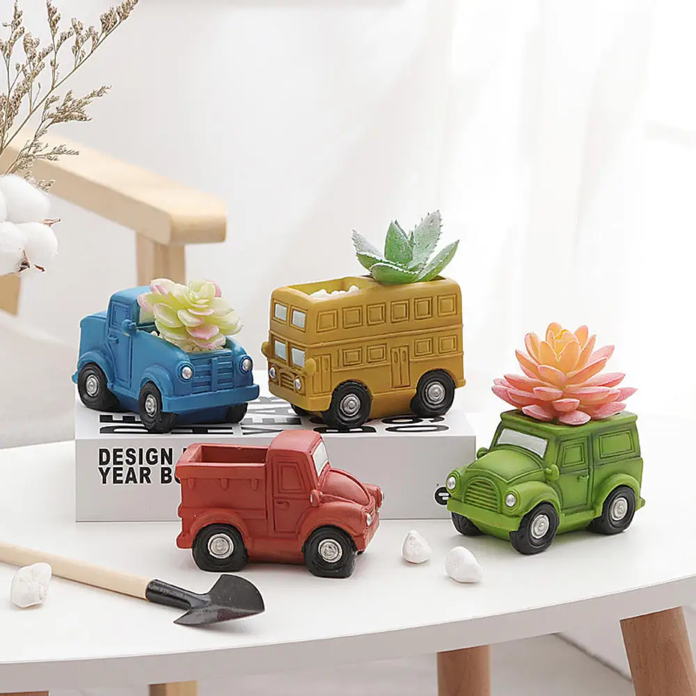 

Car Shaped Resin Succulents Pot Cute Planter Pots Truck Cactus Plant Pots Small Plant Indoor Desk Decor Gift Table Decoration