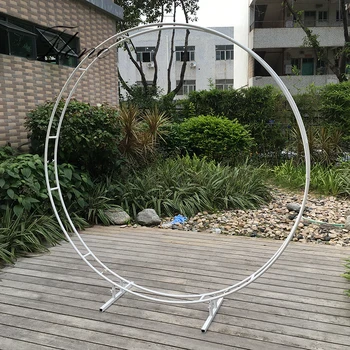 

Double circle wedding arch round metal wedding arch floral arch background decoration outdoor backdrop arch stand flower arch