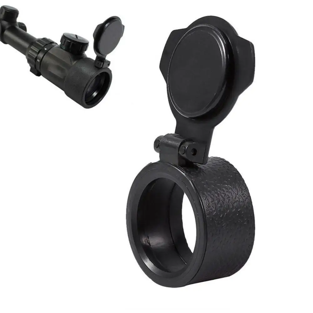 Rifle Scope Lens Cover Rifle Scope Protector 25.5mm-64mm Transparent Rifle-Scope Lens Cover Flip Up Quick Spring Protection Cap Objective Lense Lid Airsoft Hunting-Rifle