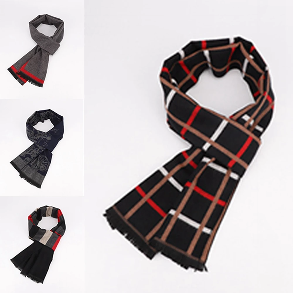 Вязанный женский шарф на весну и зиму, клетчатые теплые кашемировые шарфы, шали, роскошная брендовая бандана на шею, женская накидка, 180X30 см, квадратный