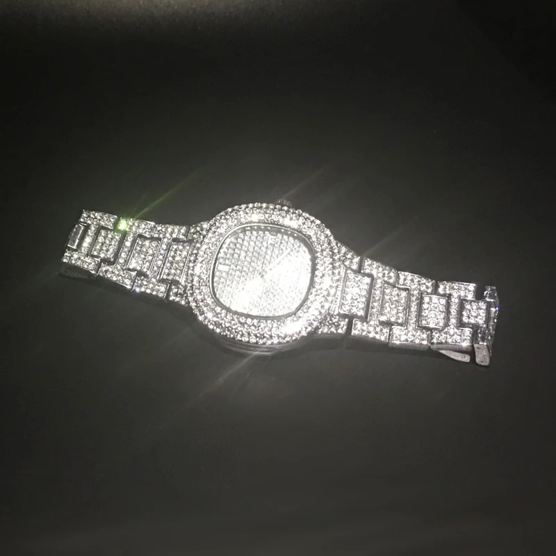 ICED OUT full diamond watch for women hot fashion ladies wristwatches hip hop quartz womens watches silver gold steel bracelet female clock free dropshipping 2020 (3)