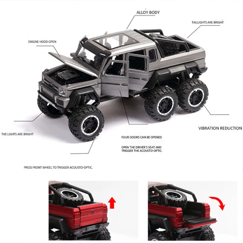 1:32 металлическое ведро сплав Diecasts классический G63 GX6 четыре цвета внедорожных автомобилей модельные автомобили модель игрушки для детей Коллекция детей