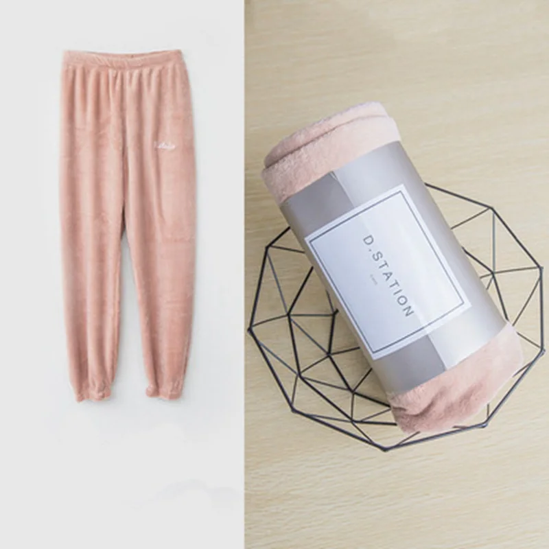 COOTELILI Teenager Girl Boy Winter Pants Fleece Thicken Warm Trousers Kids Boys Girls Home Pants Children Clothes Fashion (12)