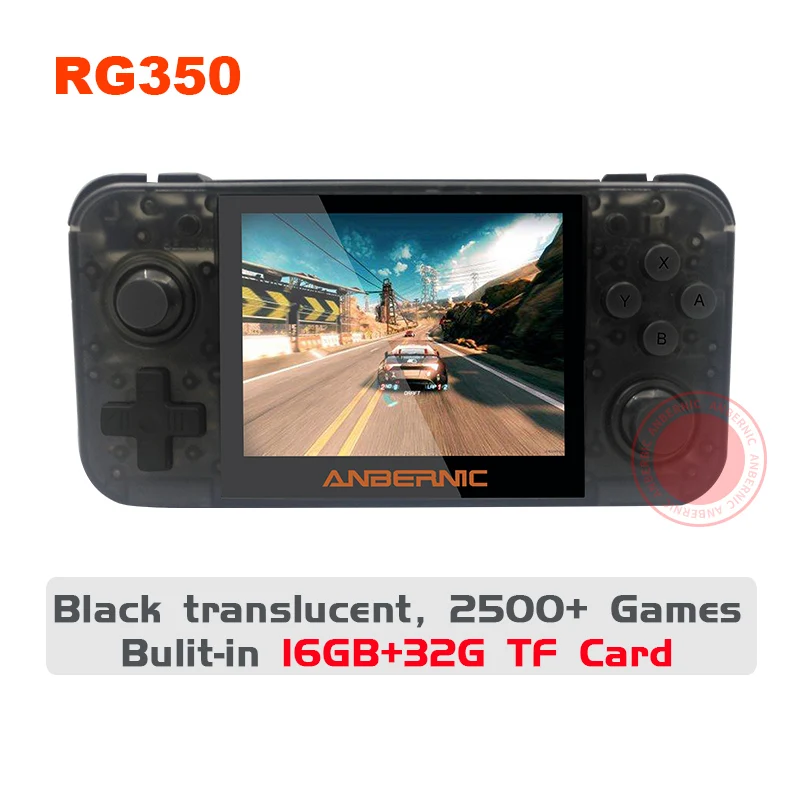 Black T 48G ANBERNIC новая Ретро игра RG350 видеоигра портативная игровая консоль мини 64 бит 3,5 дюймов ips экран 16G+ 32G TF игровой плеер RG 350 PS1 - Цвет: Black T 48G