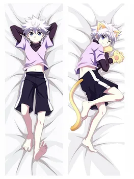 

Anime Hunter Characters Killua Zaoldyeck & Hisoka Cushion Cover Peach Skin Throw Pillow Cover Body Pillowcase
