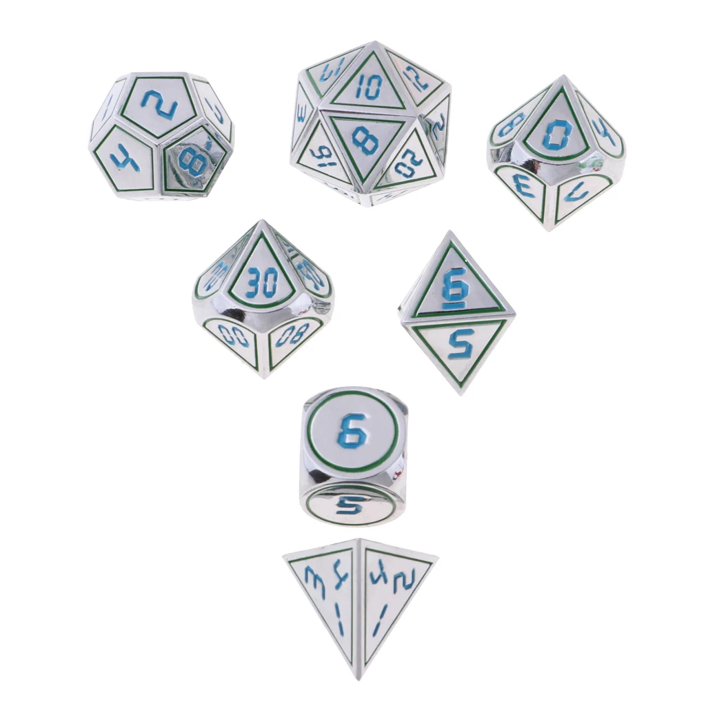 7pcs Mulit-sided Dice Polyhedral Dices Set D4 D6 D8 D10 D12 D20 for D&D RPG Role Playing Board Game Accessories