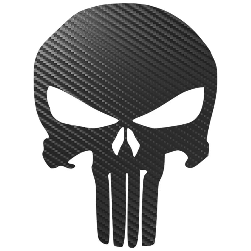 HungMieh 15*11.2cm Motorcycle Sticker Carbon Fiber Punisher Skull Moto Stickers Car Decal Vinyl Funny JDM for yamaha suzuki