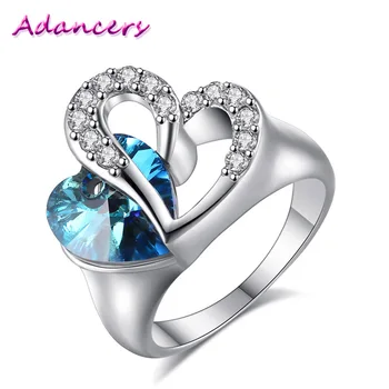 

Ladies necklace earrings ring crystal zircon heart girl heart women necklace earrings ring kit gift