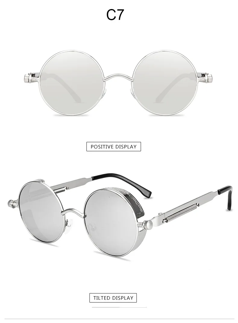 Jenyd Ретро Готический стимпанк Солнцезащитные очки для женщин и мужчин круглые линзы металлическая оправа солнцезащитные очки, защита от УФ 400
