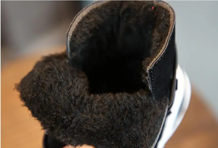 Boys Warm Fashion Snow Boots Leisure Sports Kids Mid-Calf Soft Plush Anti-slip Winter Shoes For School Outdoor Size 26-36