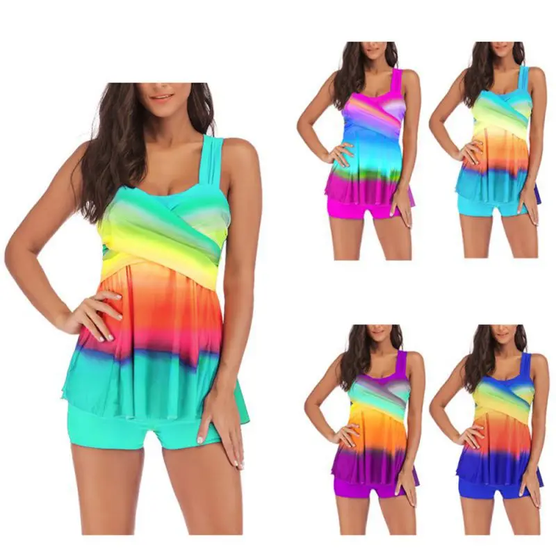 

Bikini Gradient Plus Size Swimwear Women Two Piece Push Up Swimsuit Bathing Suit Summer Beachwear S ~ 5XL