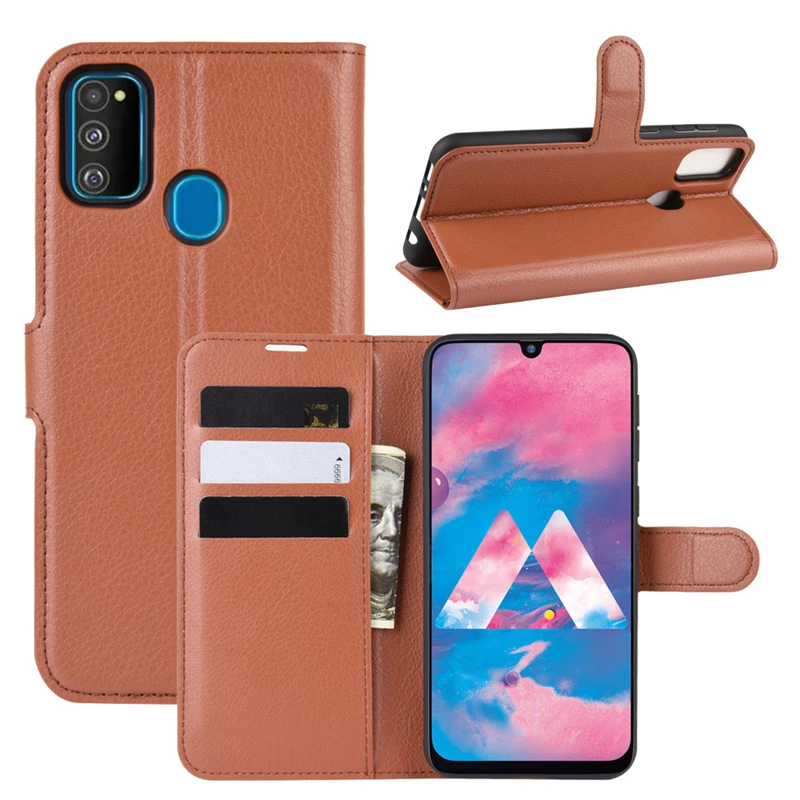 Brown Для samsung M30s Чехол Флип Роскошный кошелек ПУ мешки кожаные для телефона для samsung Galaxy M30s M 30S SM-M307F M307 M307F задняя крышка - Цвет: Brown