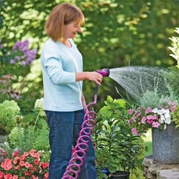 

Plastic Garden Water Hoses Telescopic Spring Tube Car Wash Water Sprinkler Expandable Magic Pipe With Hose Nozzle Spray Gun
