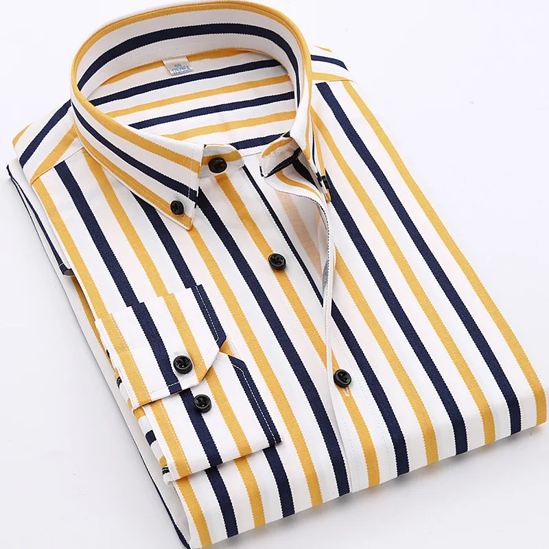 Quality Best Men Dress Shirt Classic Bussiness Long Sleeve Striped Shirts  Brand New Male Social Slim Fit Button Shirts - Shirts - AliExpress
