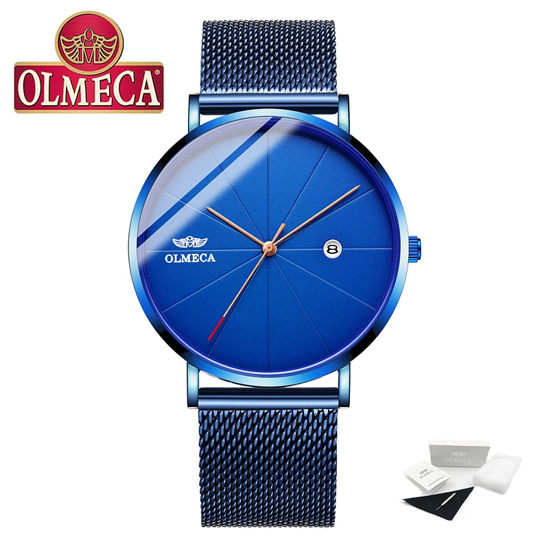 Günstige Top Marke OLMECA Quarzuhr Relogio Masculino Mode Kalender Datum Armbanduhr 3ATM Wasserdichte Military Armee Uhren Für Männer