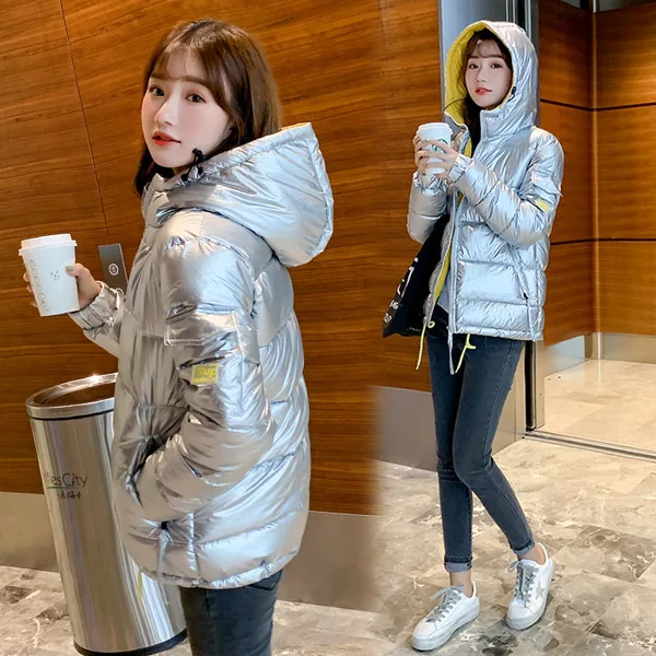 

2019 Winter New Style down Jacket Korean-style Loose-Fit Versatile Fashion Casual Students Woman Cotton Dress Coat Thin Cotton-p