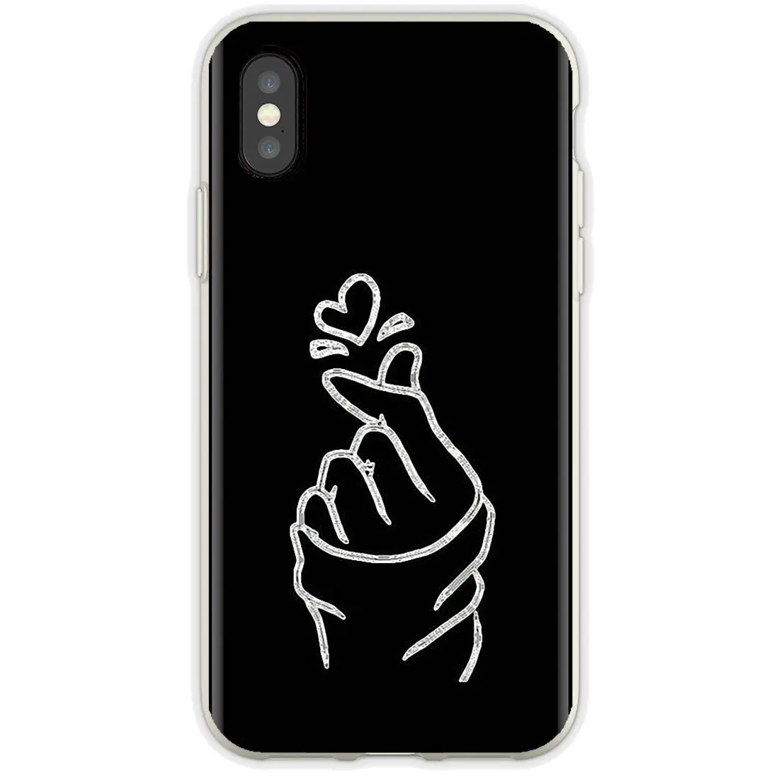 Для iPhone 11 Pro 4 4S 5 5S SE 5C 6 6S 7 8 X XR XS Plus Max для iPod Touch черный и белый любовь kpop Сердце