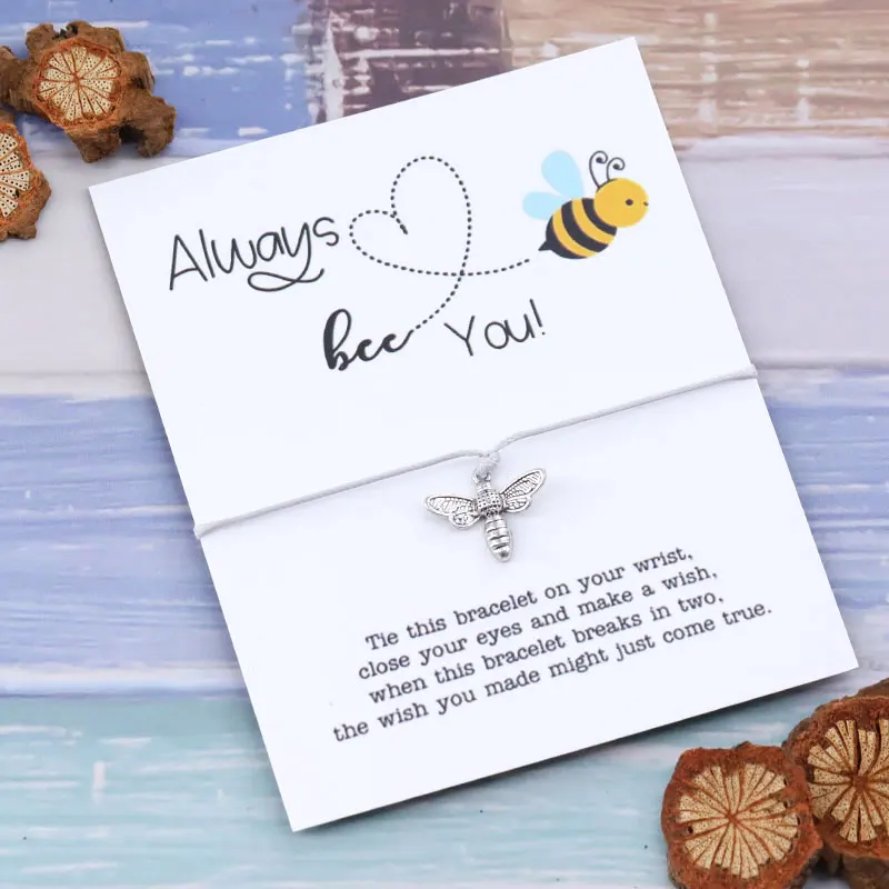 Always Bee You Медоносная пчела талисманы браслеты для женщин мужчин девушка красная струна счастливые Браслеты Лучшие друзья подарок ювелирной дружбы