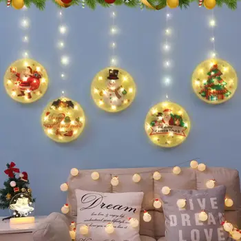 

Curtain Lamp 1.5M Elk Outdoor Christmas Decoration Fairy String Light Durable PVC Wedding Neon Lantern Festival Suction Lamp