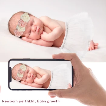 

Newborn Photography Props Skirt Infant Costume Floral Headband + Baby Girl Princess Tutu Baby Photo Props Newborn Photo