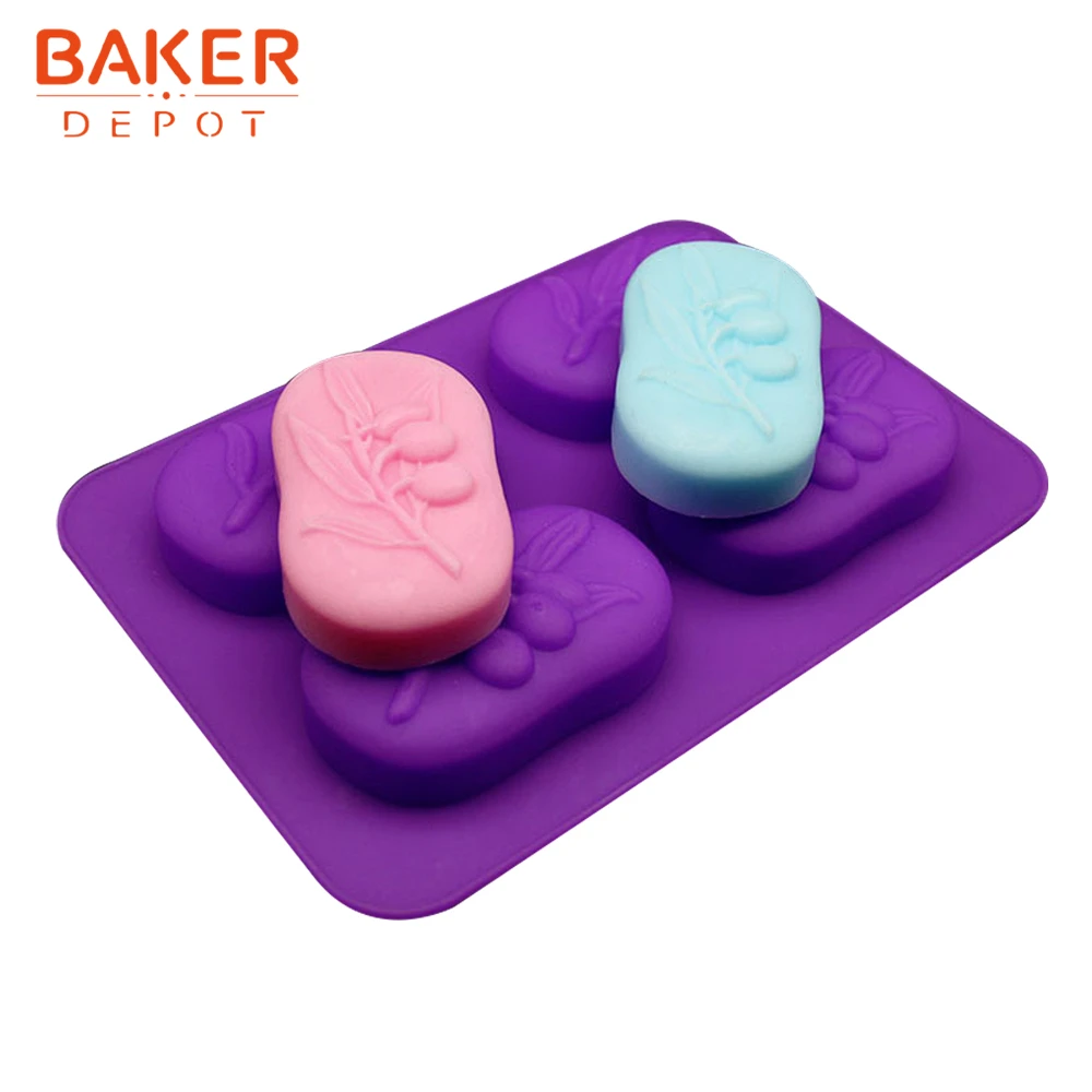 BAKER DEPOT силиконовая форма для мыла цветок торт Кондитерская выпечка инструмент для пудинга и желе плесень 4 полости мыло ручной работы Полимерная форма