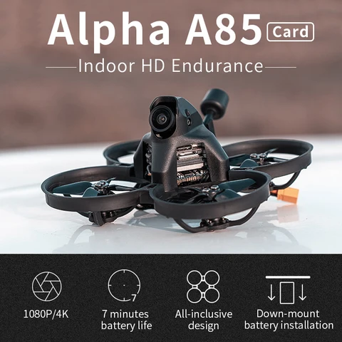 IFlight Alpha A85 Whoop FPV Indoor Drone BNF Caddx Liris 4kTurtle 1080p SucceX D F4 AIO Force 58G XING E 1204 4500KV motor IFlight Alpha A85 Whoop FPV Indoor Drone BNF Caddx Liris 4kTurtle 1080p SucceX D F4 AIO Force 58G XING E 1204 4500KV motor
