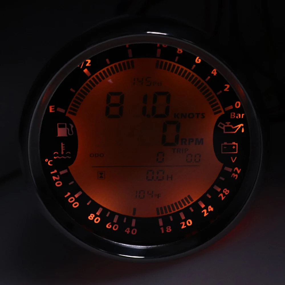 85 мм Автомобильный лодочный gps Спидометр Одометр для грузовика лодки Автомобильный цифровой спидометр с 6 функциями 12 В 24 В