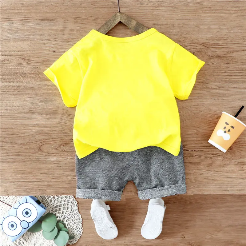 Roupas de Bebê Meninas dos Desenhos Sets da Criança Novo Verão Terno Crianças Moda Menino Animados t Camisa Shorts 2 Pçs - Roupas Casuais Agasalho 9 Cheap Conjuntos de roupas