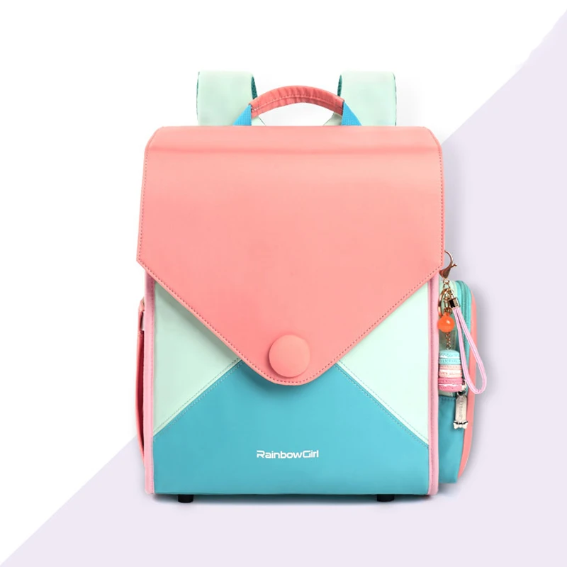 Backpack for Girls 1-2-4 Grade Elementary School Students Macarons Cross-Border Schoolbag | Детская одежда и обувь