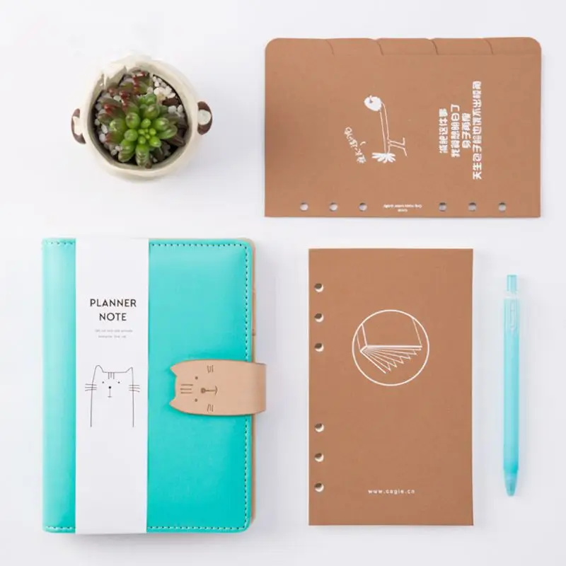 Kawaii Cat Journal Sketchbook спиральный переплет путешественников A6 блокнот планировщик блокнот офисные школьные принадлежности D08B