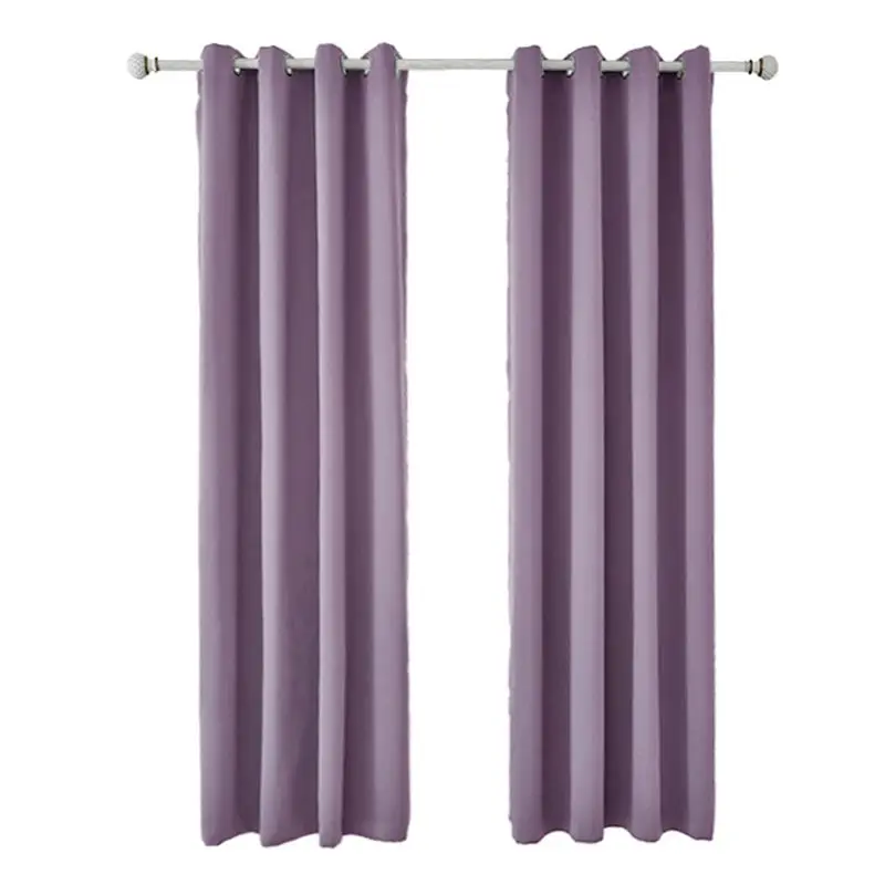 Затемненные шторы панели Grommet термоизолированные однотонные кольца сверху затемнение комнаты окна шторы для спальни украшения дома - Цвет: Purple