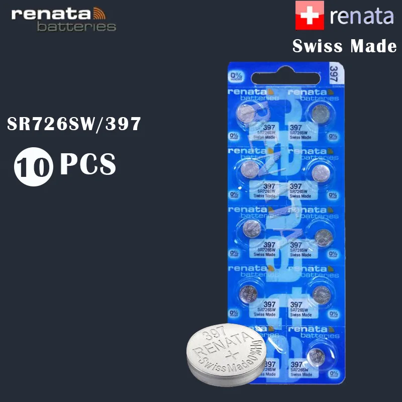 10 шт./лот Renata 397 100% оригинальный новый долговечный SR726SW 1 55 в швейцарский кнопочный