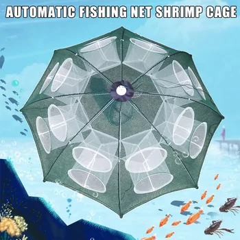 

Folding Portable Automatic Fishing Net Shrimp Bait Cast Mesh Trap Cage Net SMN88