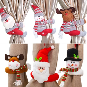 

2020 Christmas Santa Curtain Buckle Christmas Decoration for Home Christmas Ornaments Xmas Natal Navidad 2020 Happy New Year