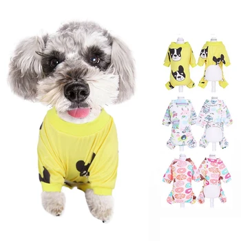 

Cotton Pet Dog Clothes Jacket Pet Pajamas Clothing Pet Home Clothes For Dogs Printed Winter Cartoon Dog Jumpsuits Rompers