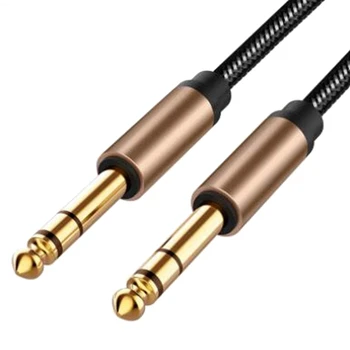 

6.5mm Jack o Cable Braided for Guitar Mixer Amplifier 1.8M Jack Cord Male to Male AUX Cable