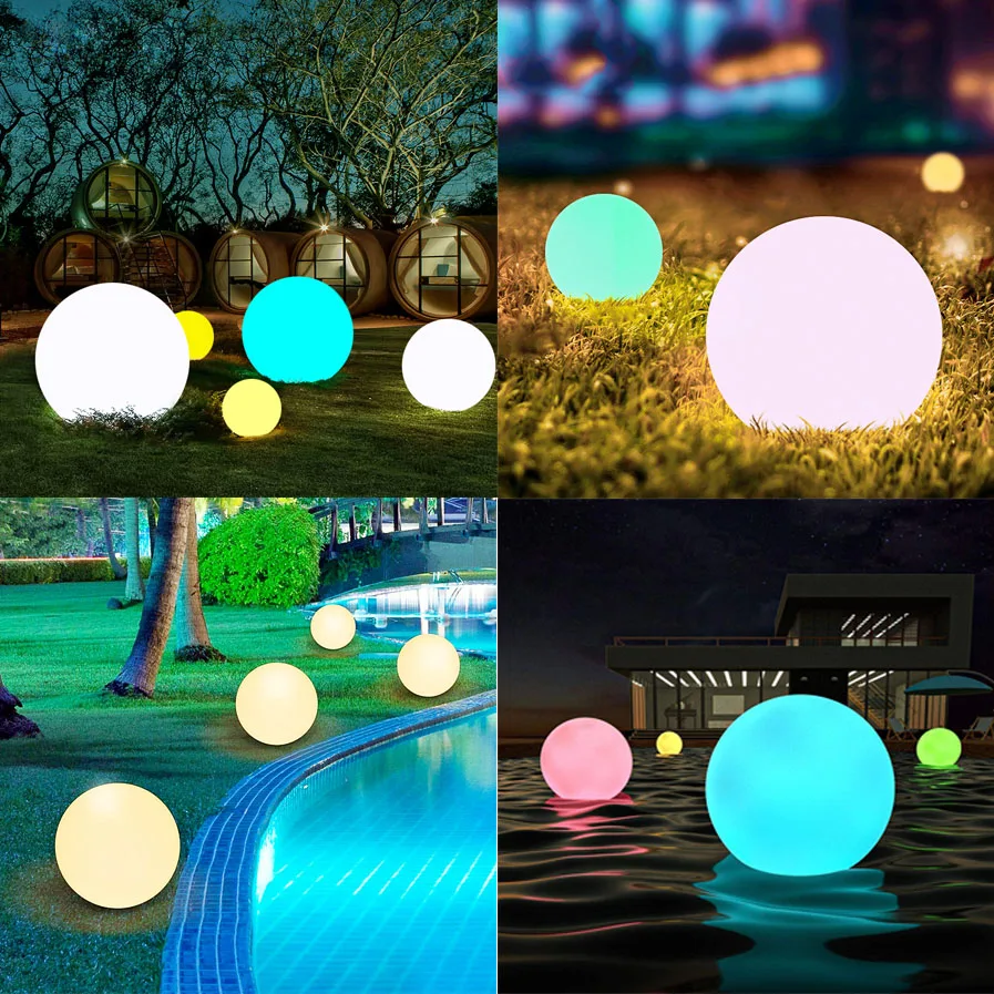 Boule lumineuse LED de jardin, imperméable, avec télécommande, flottante,  luminaire décoratif d'extérieur, idéal pour une pelouse, une piscine, une  fête de noël ou des vacances - AliExpress