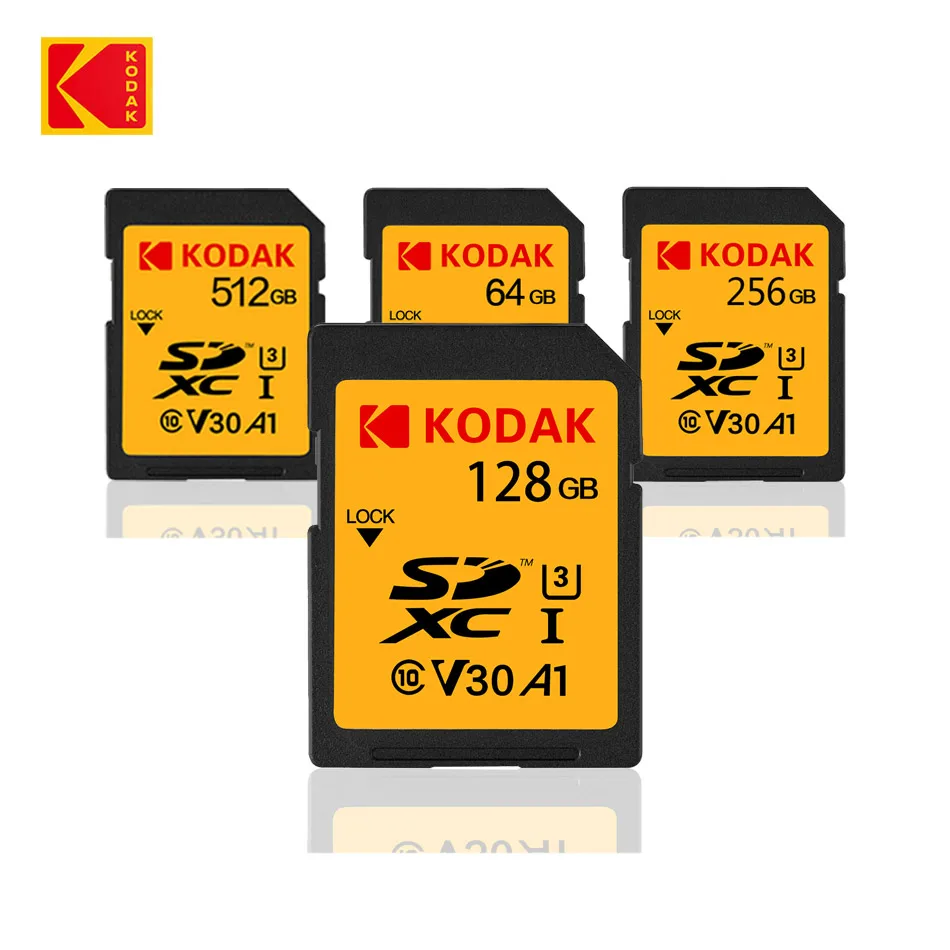 KODAK ޸ ī ͽƮ SDHC/SDXC SD ī 4K UHD 32GB 64GB 128GB 256GB C10 U3 V30 R90MB/s  devive ÷ ī
