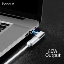 Baseus 86 Вт USB C кабель для type-C Магнитный адаптер для Macbook huawei mate 20 Pro OnePlus 6 быстрая зарядка магнит type C разъем