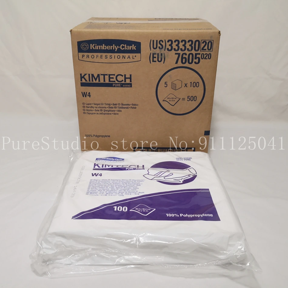 KIMTECH PURE-BRAND W4 Dust-free wiping cloth，for ISO Class10，12inches，30.5X30.5cm，33330，Polypropylene cleaning，free-shipping
