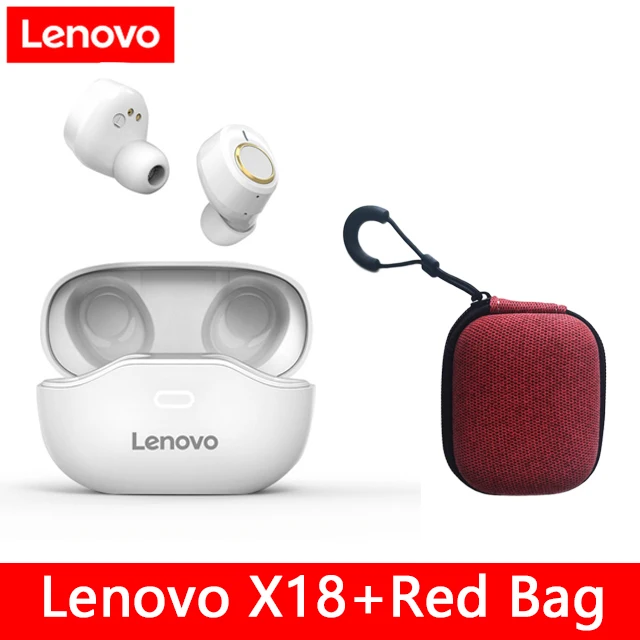 

Lenovo X18 TWS Earphone Wireless Bluetooth 5.0 Super Light Earplug Long battery Touch Keys Headset Sweatproof Sports Earbuds