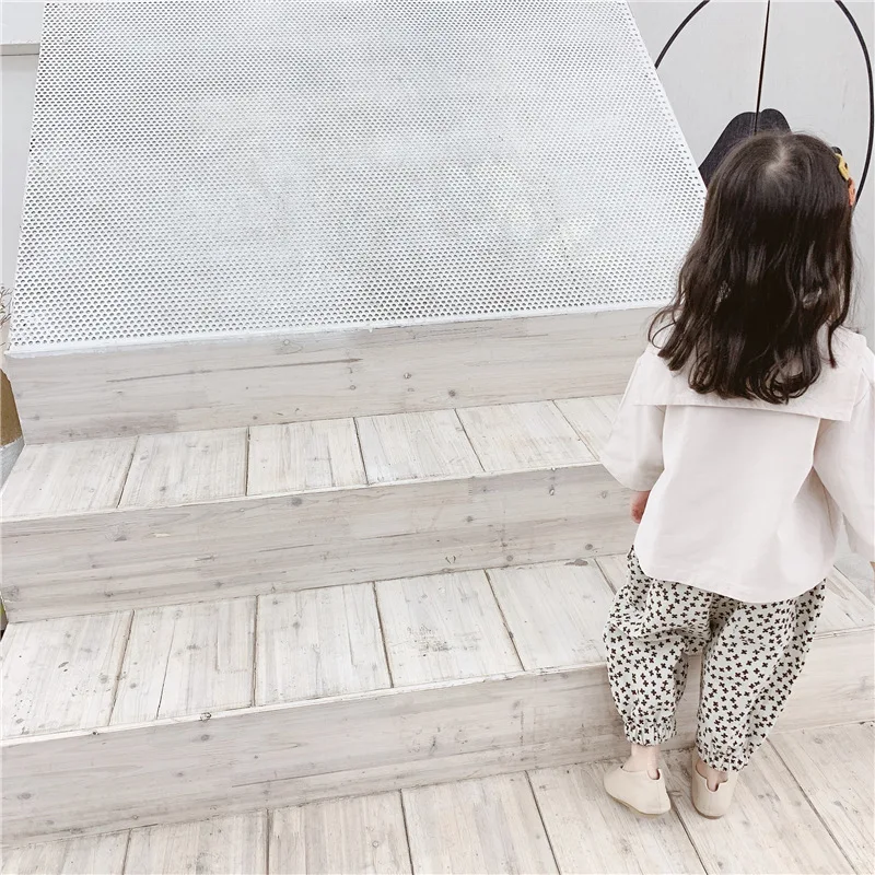 Spring And Autumn Childrenswear New Style Girls Korean-style Embroidered Large Lapel Autumn Clothing Shirt 19017