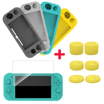 

For Switch Lite Silicone Protective Case House Shell Screen Protective Film Rocker Cap Kit Console Gamepad Accessories
