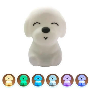 

Kids Room For Children Cute Dog Color Changing Night Light Remote Control Gift USB Rechargeable Baby Dormitory Bedroom Bedside