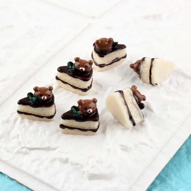 3PCS COFFEE 3 шт. слайм шармы медведь треугольник торт клейкие аксессуары бусины делая поставки с шнурком мешок для DIY ремесла скрапбуки - Цвет: 3PCS COFFEE