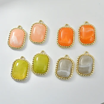

Spring Alloy Resin Rectangular Pendant DIY Earrings Jewelry Accessories Material