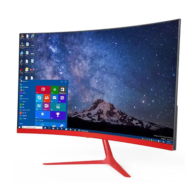 Monitor Curvo para Juegos de 27 Pulgadas con Frecuencia de 144Hz,  Resolución 2K, Pantalla LED Fina para Computadora de Escritorio, de Perfke