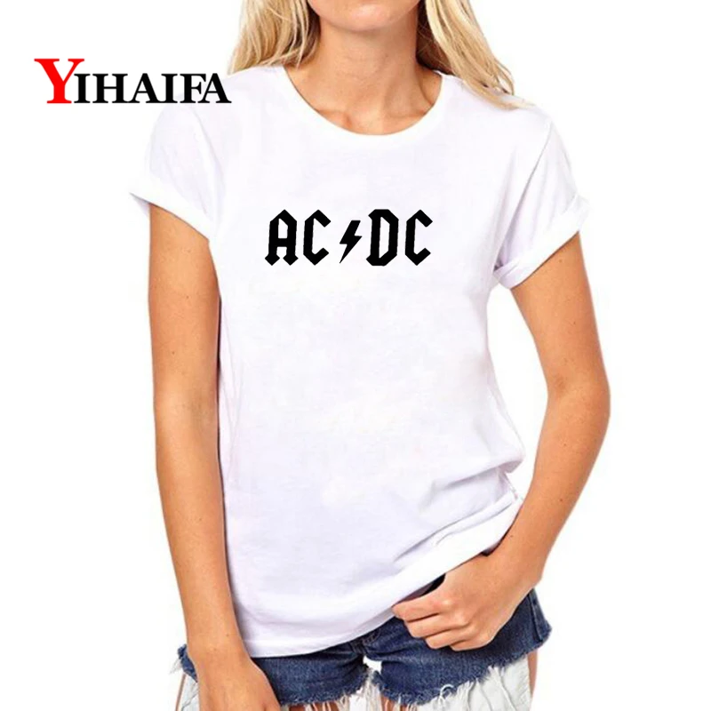 

YIHAIFA Women T-shirt Funny Print Graphics Tee Short Sleeve Simple Harajuku Casual White T Shirts suit gym Tops
